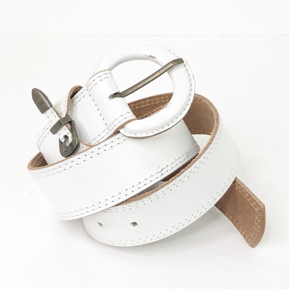 Free people, white buff, leather buckle belt main image 2